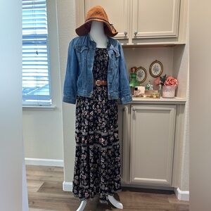 Angie Black and Purple Smocked Top